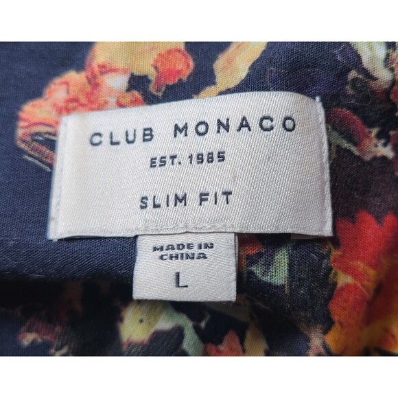 Club Monaco Floral Longsleeve Button-Up Collared Dress Shirt Mens Large Slim Fit - Picture 3 of 8